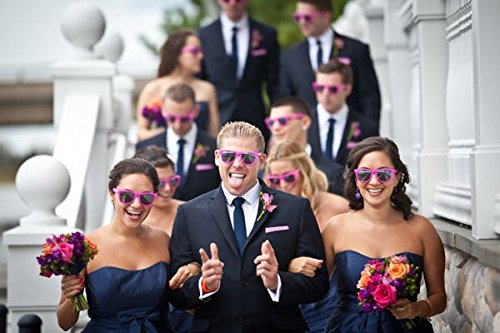 Eyegla Sunglasses Bulk Party Sunglasses Pack 80s Shades Eyewear Set for Men Women 8/10/20/30Pack - color: Hot Pink 10 Pack