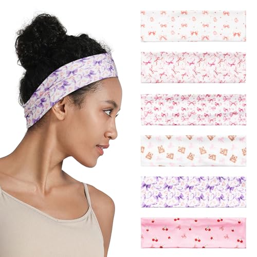 QIUTIMIY Headbands for Women Non Slip - 6 Pack Soft Stretchy Hair Bands for Women’s Hair – Fashion Sports Headbands for Yoga, Workout, Running, Gym, Daily Wear(Style 8) - color: Style 8