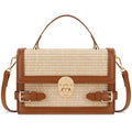 KKXIU Straw Purses for Women – Summer Beach Shoulder Purse & Clutch Handbag, Woven Crossbody Bags for Women - color: Brown
