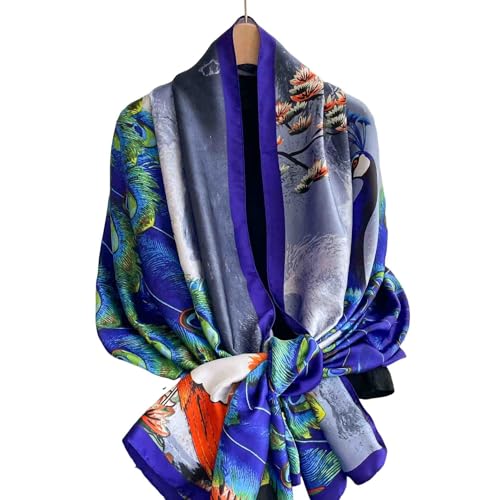 Acotavie Scarfs for Women Dressy Fashion Scarves Long Floral Pattern Scarf Lightweight Sunscreen Shawls - color: C012