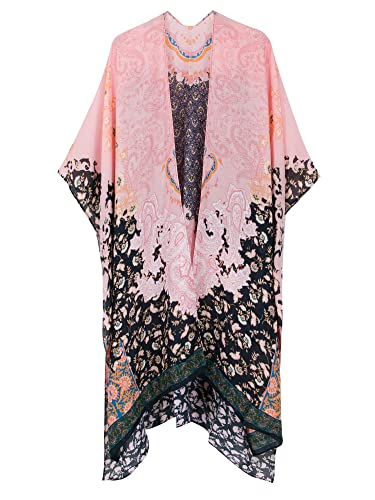 Breezy Lane Kimonos for Women Swimsuit Coverups Beach Cover Up Swimwear Cardigan Summer - color: Blackpink Floral