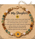Sunflower Gifts for Women, Gifts for Women Bracelet, Symbol of Positivity Strength and Love, Inspirational Sunshine Jewelry, Birthday Christmas Thank You Gift, Friends Daughter Coworkers - style: Daughter