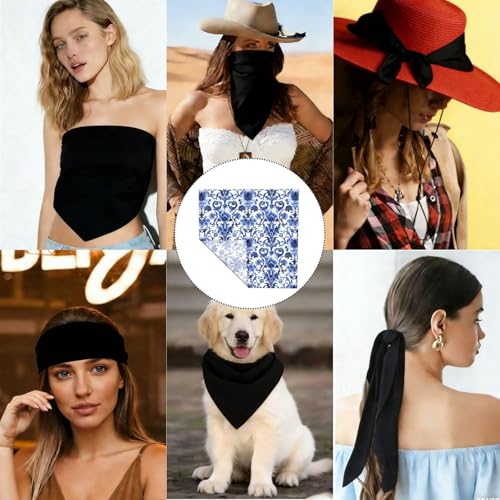 Head Scarf Hair Neck Scarves for Women Fashion Silk Satin Purse Bag Scarfs Handbags Bandana Neckerchief - color: Blue White Baroque Print