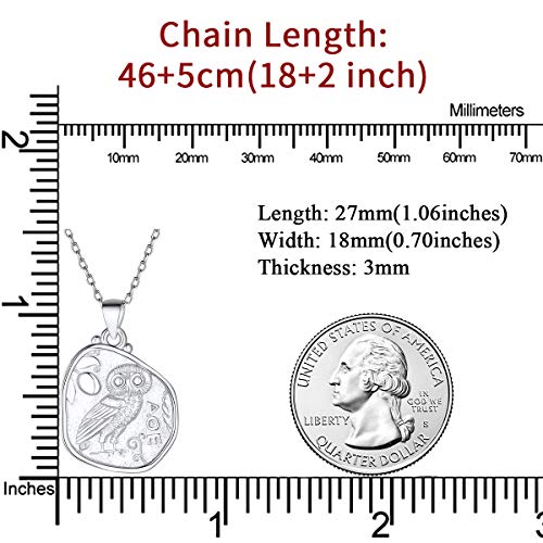 ChicSilver Coin Necklace Sterling Silver Vintage Round Circle Disc Dainty Coin Pendant Necklaces for Women - color: Style C - Silver