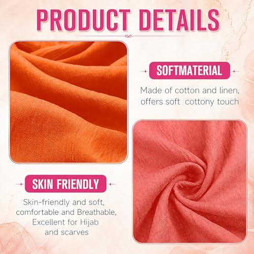 Patelai 9 Pieces Women's Cotton Scarves Lady Light Soft Fashion Solid Scarf Wrap Shawl, Candy Color - color: Charming