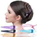 RC ROCHE 6 Pcs Duck Bill Alligator Hair Clips for Women Sectioning Flat Claw Long Thick Hair Inner Teeth Curved Styling Jaw Strong Secure Grip Salon, Large Transparent Multicolor - color: (Large) Transparent