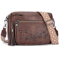 MEITRUE Crossbody Bags for Women, Vegan Leather Crossbody Purse Trendy Multi Pockets Shoulder Handbag with Tassel - color: 07-dark Espresso
