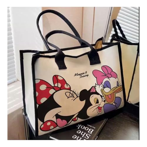 Cute Canvas Tote Bag with Zipper & Inner Pocket, Reusable Gift Bag for Women, Large Work Beach Travel Tote - color: M1