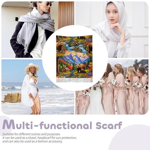 Scarfs for Women Fall Winter Scarves Shawls and Wraps for Evening Dresses - color: Design1
