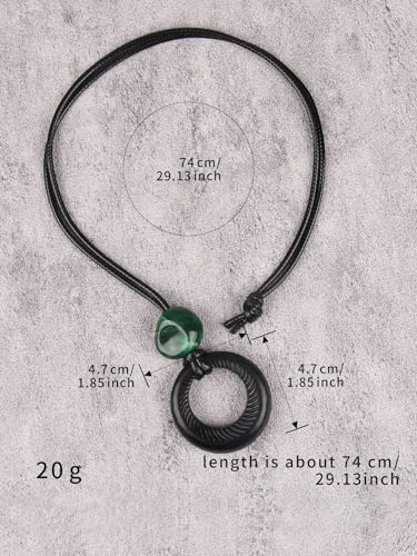 Bohemian Necklaces for Women Long Leather Necklace with Large Pendant Chunky Boho Hippie Jewelry Pendant Chocker Necklace - style: Large Pendant Necklace