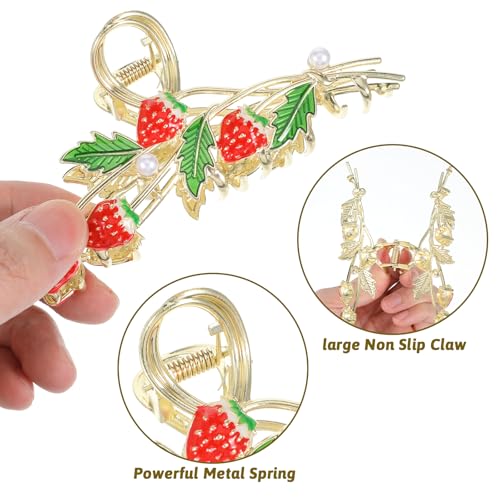 8 Pcs Metal Hair Claw Clips for Women - Large Strong Hold Floral Design Non-Slip Zinc Alloy Barrettes Clamps Accessories for Long Thick Thin Curly Hair Styling Essentials