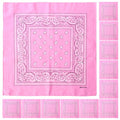 Falari 12 Pack Bandanas Multipurpose Cotton Novelty Paisley Bandana Headband for Cowboy Men Women 22 x 22 - color: Pink