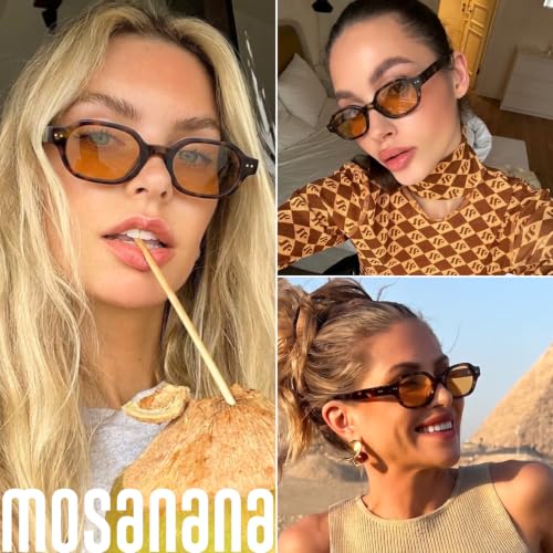 mosanana Retro Hexagon Sunglasses for Women Trendy Small 2026 MS52595 - color: C3 Tortoise/Orange