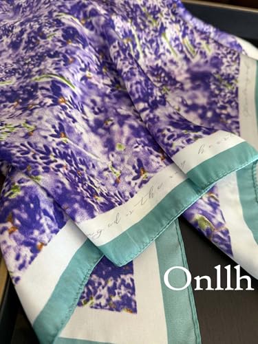 Silky Scarf for Women Lightweight Satin Bandanas Neck Hair Wrap For Sleeping Head Scarves 27.5" - color: A13 Purple Lavender/27.5"