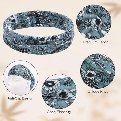8 Pack Headbands for Women's Hair, Non Slip Wide Headband Hair Wrap, Soft Fabric, Boho Style Hairs Accessories for Women, Elastic Hair Bands for Sports, Yoga, Skincare, Outdoor Occasions - color: #D - 8pc