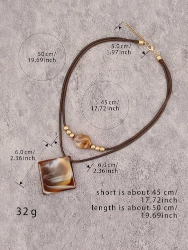 Bohemian Necklaces for Women Long Leather Necklace with Large Pendant Chunky Boho Hippie Jewelry Pendant Chocker Necklace - style: Bohemian Style Pendant Necklace