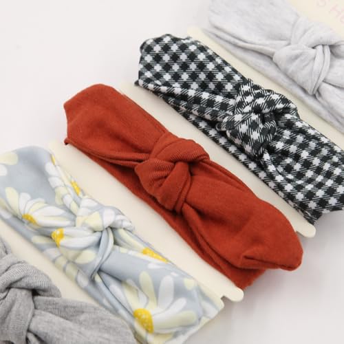 Baby Headbands Soft Stretchy Baby Girl Bows Newborn Infant Toddler Headwrap Hair Accessories - color: Gray