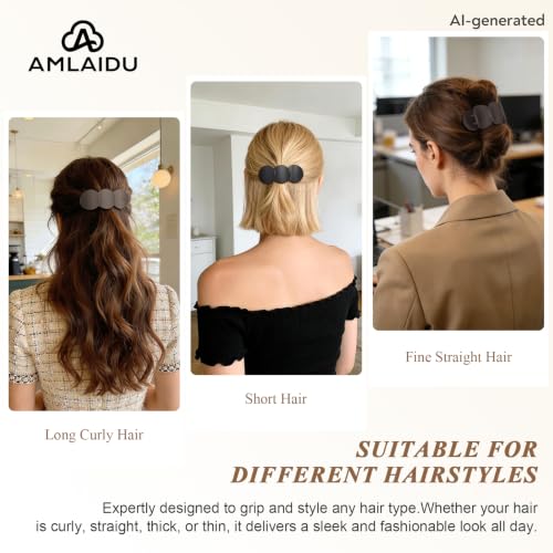 Medium Flat Hair Clips for Women, French Claw Clips Strong Hold for Thick & Thin Hair, Duckbill Hair Clips Non Slip for Driving Yoga - Beige, Light Brown, Dark Brown, Black, 4pcs - color: Beige, Light Brown, Dark Brown, Black