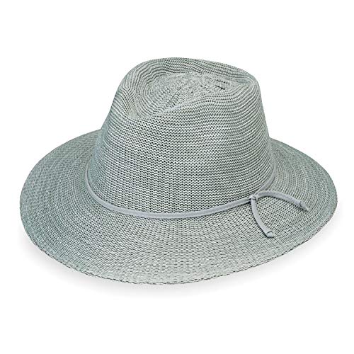 Wallaroo Hat Company Women's Victoria Fedora – UPF 50+ UV Protection, Wide Brim, Packable & Adjustable Sun Hat - color: Seafoam, size: Medium