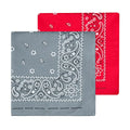 Levi’s All-Gender Multi-Purpose Bandana Gift Set – Headband, Wrap, Face & Neck Coverage - color: Red/Grey, size: Pack 2