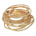 10 Pieces Women's Tennis Bracelet Set 2mm Extra-fine Delicate Rhinestones Adjustable Stackable Stretch Bracelet Wedding Party Jewelry Gifts - color: G-Yellow
