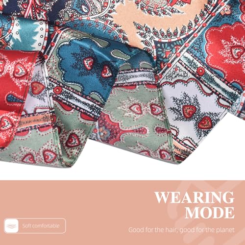 35 x 35 Women's Fashion Pattern Large Square Silk Like Hair Scarf Head Sleeping Wrap Satin Neck Bandana for Gift… - color: Blue - Buddha Cashew Nut