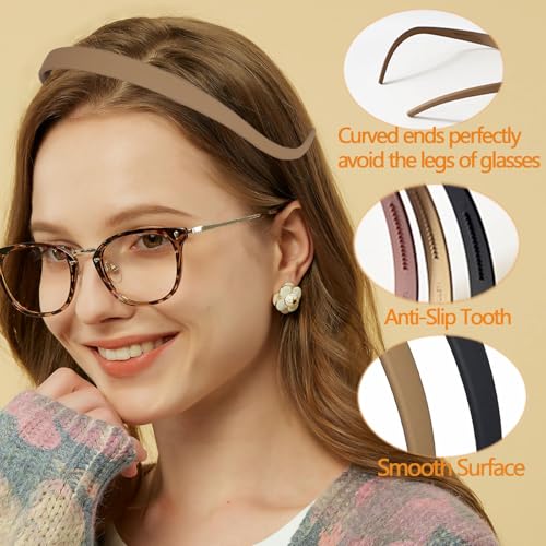10 Pack Headbands Designed for Eyewear Flex No Pressure Hairbands for Women Comfortable Plastic Headbands with Teeth - color: 10 PCS-Matte|Multicolors