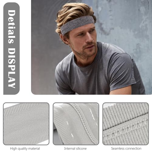 Workout Headbands Non Slip Headband Sport Headbands Sweatbands Elastic Sport Hair Bands for Sports Travel Indoor Fitness Gym - color: solid15