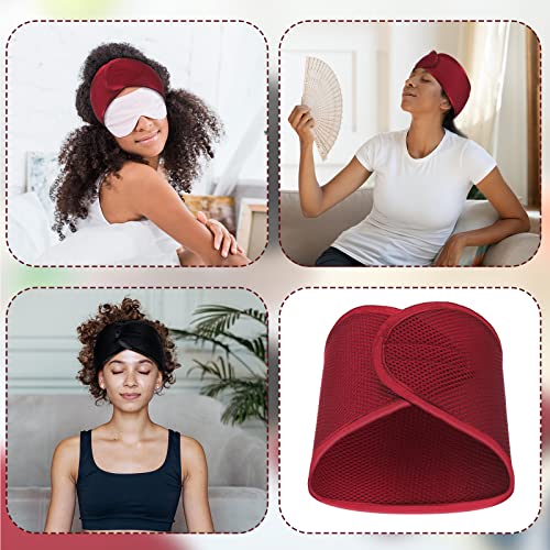 Haysandy 4 Pcs Mesh Hair Wrap for Women Pixie Hair Mesh Wrap Adjustable Pixie Cut Head Band for Sleeping Styling Makeup(Black, Wine Red) - color: Black, Wine Red