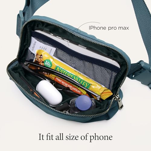 ODODOS Unisex Mini Belt Bag with Adjustable Strap Small Fanny Pack for Workout Running Traveling Hiking, Blue - color: Blue