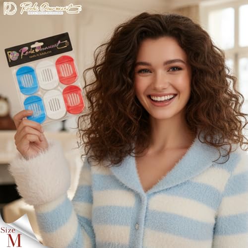 RC ROCHE 6 Pcs Flat Claw Hair Clips for Women Thick Hair French Round Duckbill Square Secure Strong Hold Grip Clamps Barrettes Curved No Slip No Crease Styling Cute, Medium Limited Edition - color: (Medium) Limited Edition