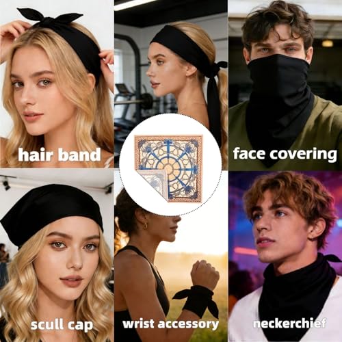Head Scarf Hair Neck Scarves for Women Fashion Silk Satin Purse Bag Scarfs Handbags Bandana Neckerchief - color: Beige Cream Blue Chain
