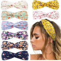 Huachi Boho Headbands for Women Floral Print: Summer Twist Headband for Beach, Elastic Women's Fashion Head Bands - color: Sea of Flower
