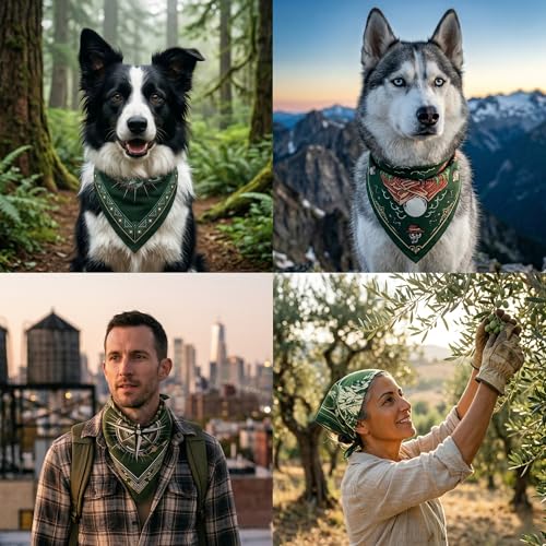 The Peacock Crew Premium Soft Cotton Bandanas Pack for Men and Women Paisley 22 x 22 inches - color: Pack of 4 Alpine Rangers 1