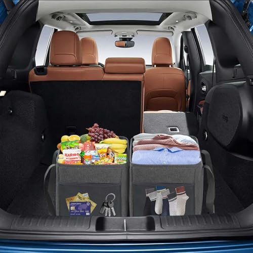 LHZK Standing Utility Tote Bag with Metal Wire Frame and the Sides Rinforced, Large Tote Bag with Handle, Reusable Grocery Bags Foldable, Beach Bag, Car Tote (Grey, 18.5''x11.8''x11.5'') | Metal Wire Frame - color: Dark Gray, size: 18.5''x11.8''x11.5''-1
