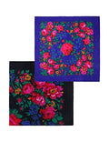 MJ SERECA Acrylic Bandana Printed Hair Scarf Square Ukrainian Head Scarf Floral Babushka Neck Scarf for Women 30"/42"/60" - color: 2 Pack-f 42"