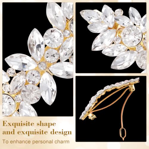 Joez Wonderful Rhinestone Hair Barrettes Clips for Women, White | Sparkly flower hair barrette accessories, non-slip, alloy made, for weddings, birthdays, parties, engagements, balls, brides - color: Rhinestone Butterfly White