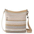 The Sak Lucia Crossbody Bag in Crochet, Convertible Purse with Adjustable Shoulder Strap - color: Sand Stripe