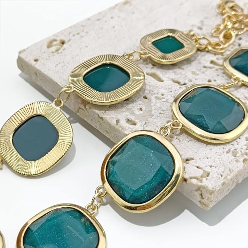 Chunky Beaded Colorful Collar Necklace with Earrings for Women Fashion Statement Necklace Set for Women Gifts