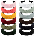 VELSCRUN Hairband, 12 Pack Colorful Headbands for Women Non Slip Wide Girls Head Bands Cute Boho Natural Knotted Headbands Hair Accessories Womens Fashion - color: headbands 15