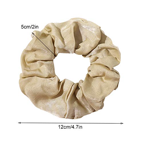 Silk Satin Scrunchies Women Hair Ties - Ivyu Big Scrunchy Ponytail Holder No Crease Hair Bands Soft Elastic No Hurt Your Hair for Vsco Girl Women Gray Dark Green Light Green Beige - color: Gray Dark Green Light Green Beige