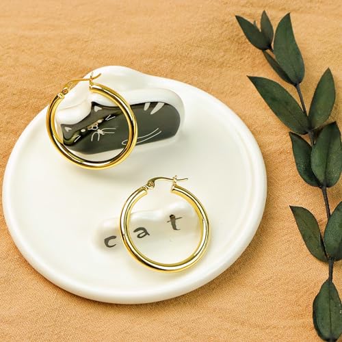 ToHeart Gold Hoop Earrings for Women Twist Hoop Earrings Gold Plated - style: Hoop Earrings B