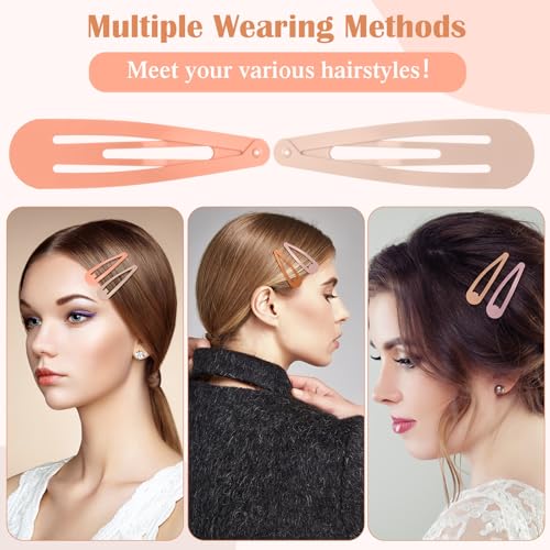 WILLBOND 30 Pieces 3.1 Inch Large Metal Snap Hair Clips Nonslip Barrettes Women Hair Accessories(Bright Colors) - color: Bright Colors, style: Minimalist