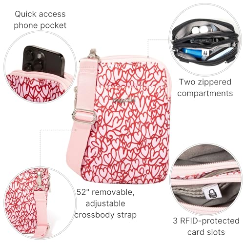 Baggallini Women's Modern Take Two Rfid Crossbody - color: Heart Print