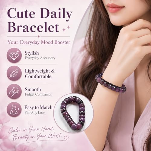 Fidget Bracelet Natural Bodhi Seeds Beaded Bracelets Zen Fidget Stretch Bracelets Alleviate Anxiety Stress Protection Healing Bodhi Jewelry Gifts for Women Men - color: A5:Fidget Bracelet