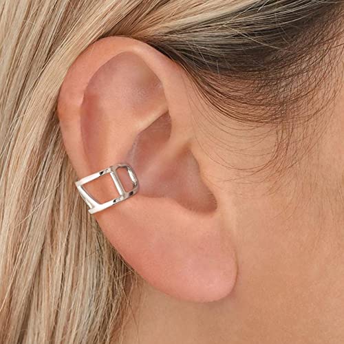 CHIC & ARTSY 925 Sterling Silver Ear Cuffs for Women, Non Piercing Clip On Cartilage Cuffs, Adjustable Fake Conch & Helix Earrings, Gold Plated & Oxidized Various Styles - color: ear cuff #31