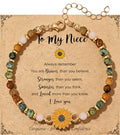 Sunflower Gifts for Women, Gifts for Women Bracelet, Symbol of Positivity Strength and Love, Inspirational Sunshine Jewelry, Birthday Christmas Thank You Gift, Friends Daughter Coworkers - style: Niece