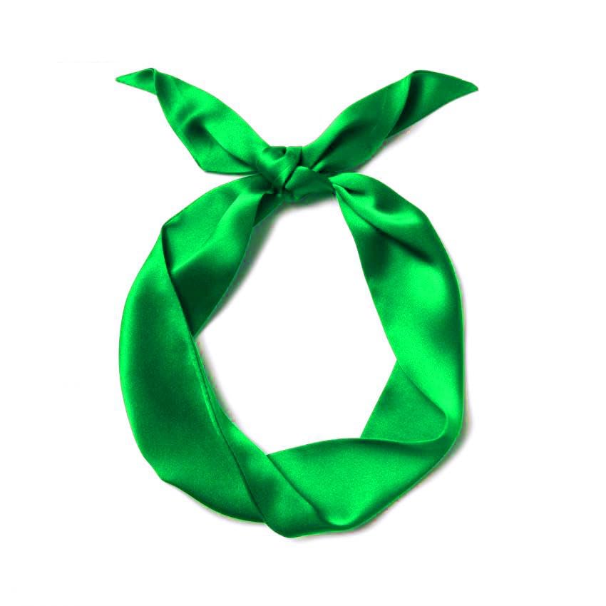 10 Pcs Long Thin Small Skinny Scarf Satin Neck Tie Ribbon Choker for Women Girls - color: Christmas Green