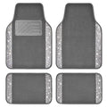 CAR PASS Bling Diamond Car Mats Shining Carpet Crystal Rhinestones Sparkly Glitter Floor Mats with Anti-Slip PVC Heel Pad Universal Fit for Automotive SUV, Sedan, Car, Van, 4pcs for Girl Women, Gray - color: Gray