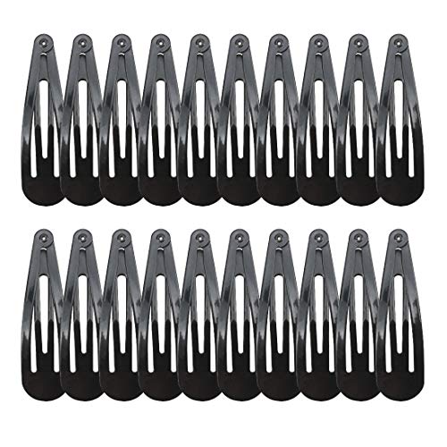 20 Pieces Black Color 2.7'' Big Size No Slip Metal Snap Hair Clips Women Barrettes Large Hair Pins - color: 20 black